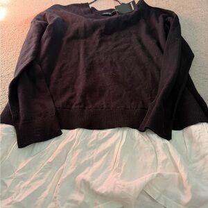 Torrid Black and White Crew Neck Sweater